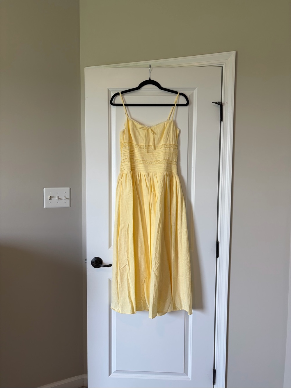 Lulu's Pale Yellow Smocked Midi Sundress